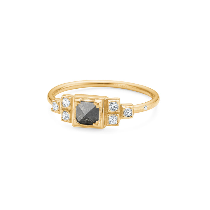 Raw Classic Pointy 18K Guld Ring m. Diamanter