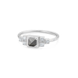 Raw Classic Pointy 18K Whitegold Ring w. Diamonds