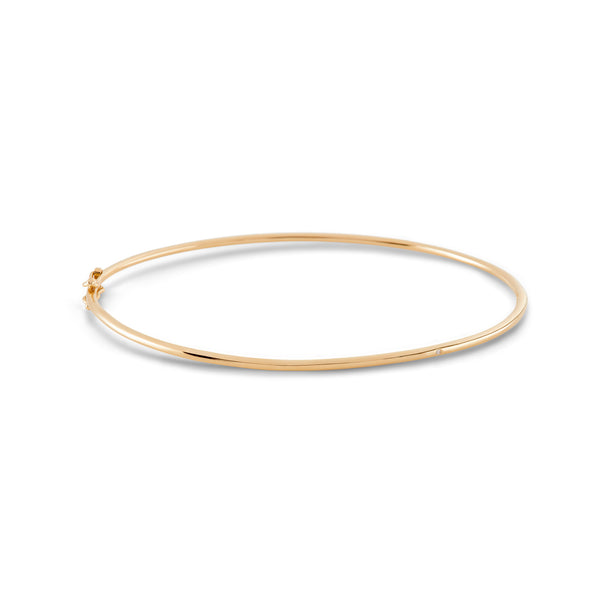 Raw 18K Gold Bangle w. Diamond