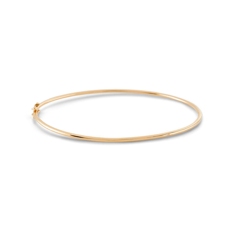 Raw 18K Gold Bangle w. Diamond