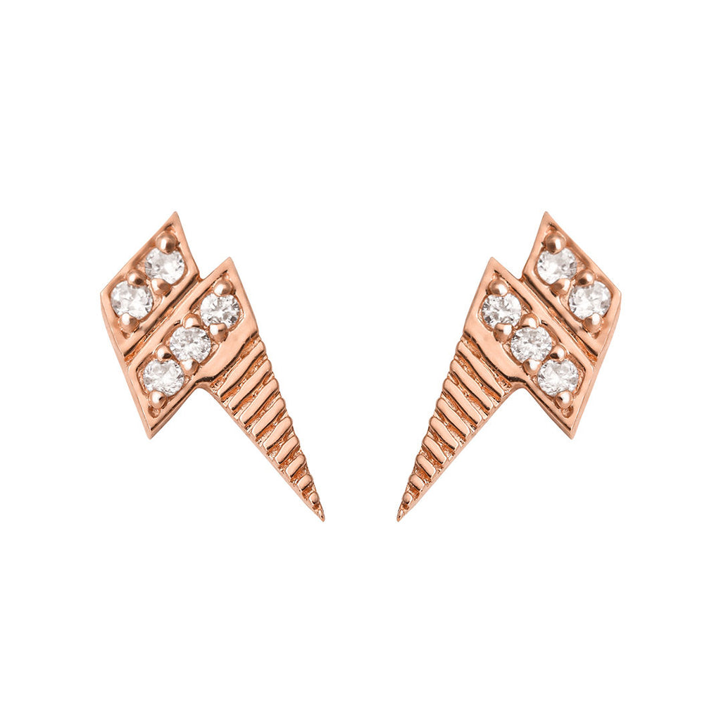 Roaring Thunder 18K Rose Gold Stud w. Diamond