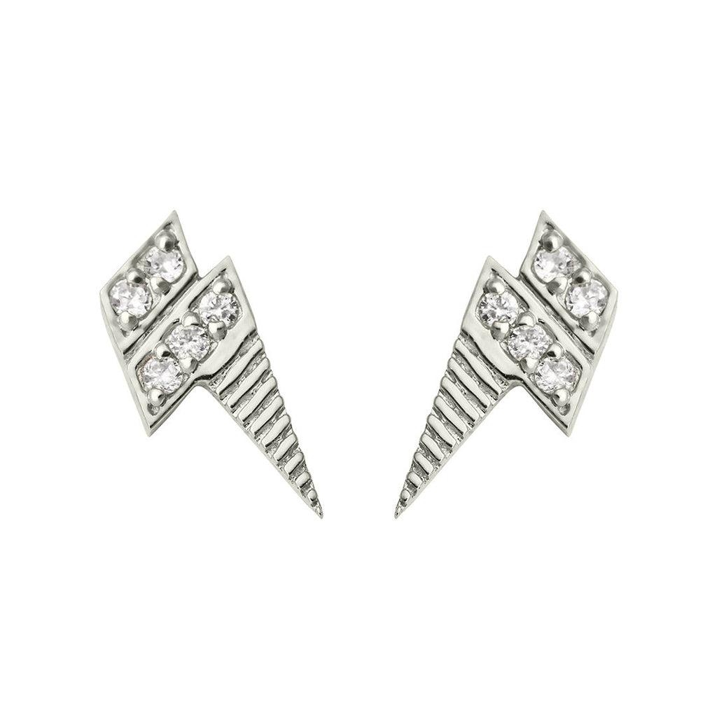 Roaring Thunder 18k Weißgold Stud w. Diamant