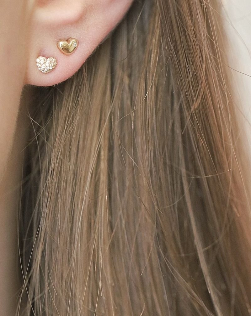 Rock My Heart 18K Gold Stud w. Diamond