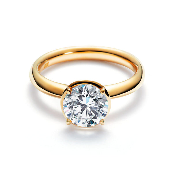 No 1 Solitaire 18K Gold Ring w. Diamond