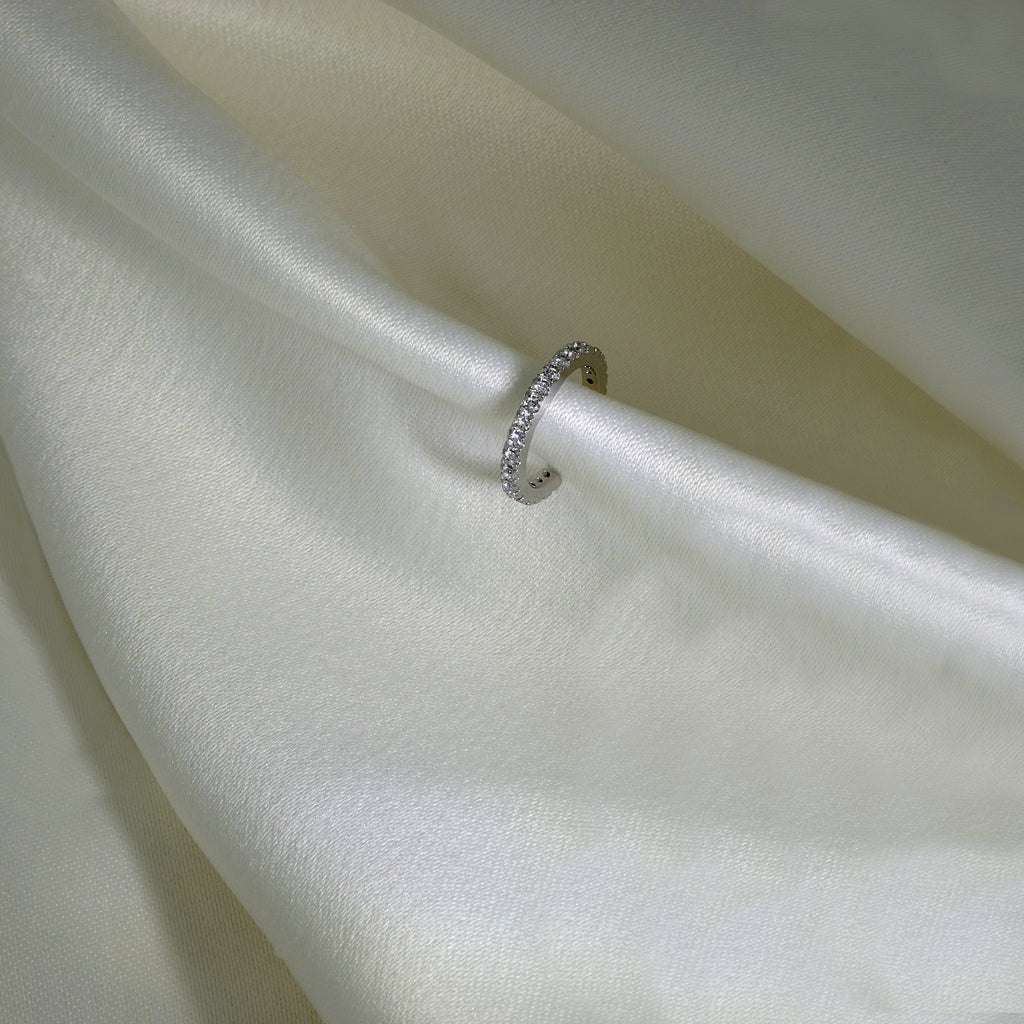 Rock Classic 18K Weißgold Earcuff I Diamanten