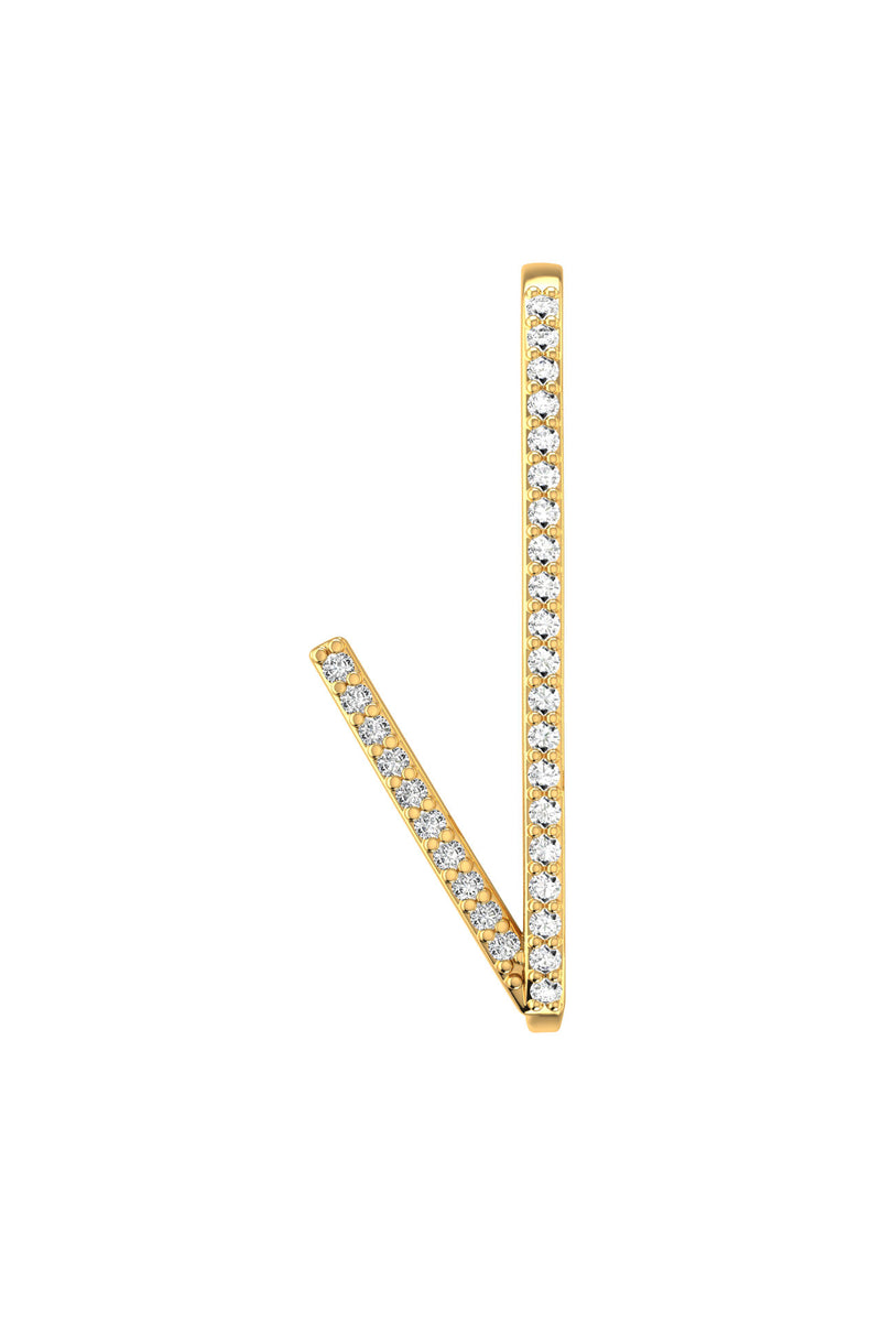 Romance 18K Gold Earring w. Lab-Grown Diamonds