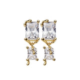 Roppongi Drop Gold Plated Earring w. Zirconia