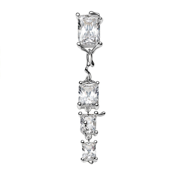 Roppongi Chandelier Silver Earring w. Zirconia