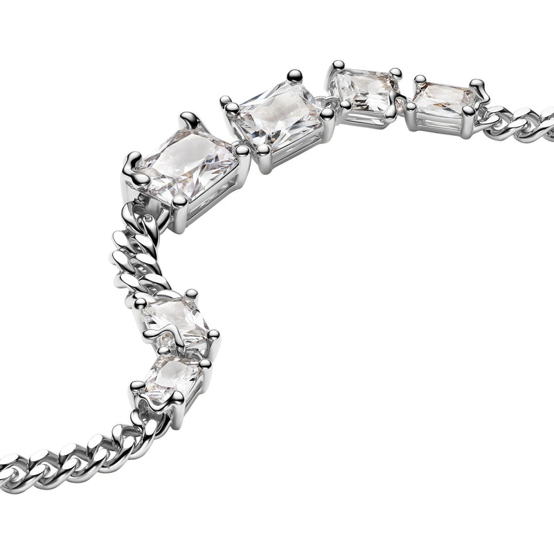 Roppongi Chandelier Silver Necklace w. Zirconia