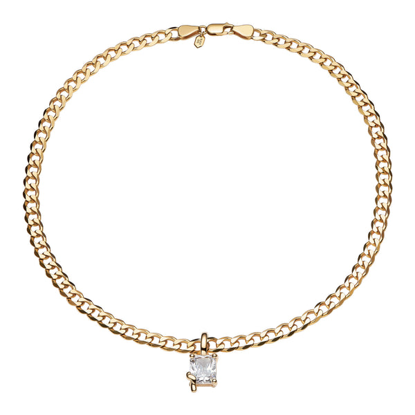 Roppongi Cider Gold Plated Necklace w. Zirconia