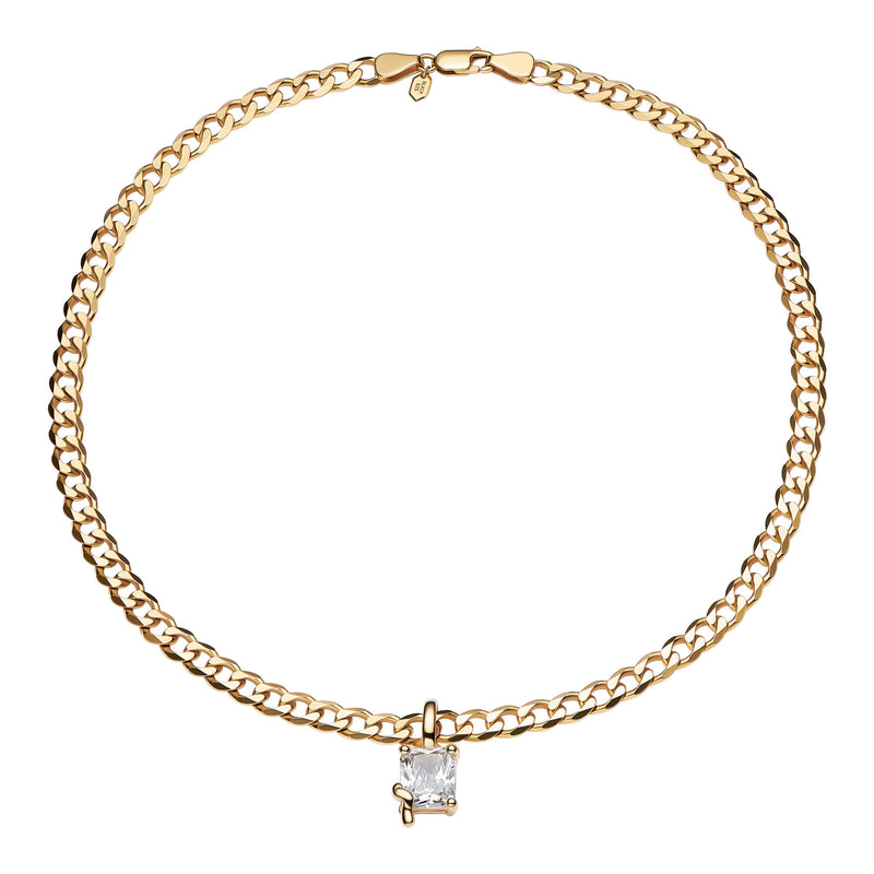 Roppongi Cider Gold Plated Necklace w. Zirconia