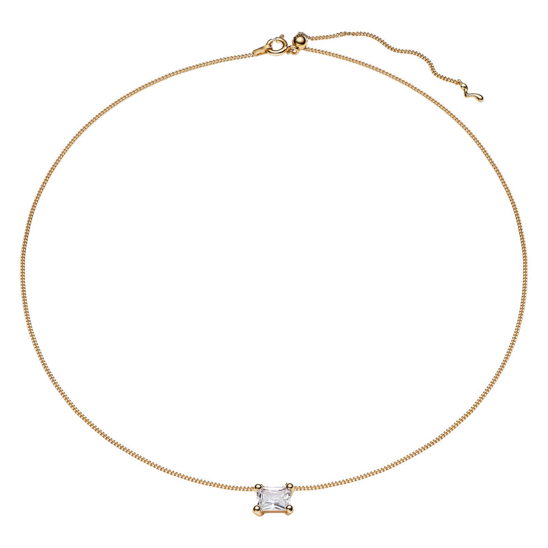 Roppongi Drop Gold Plated Necklace w. Zirconia