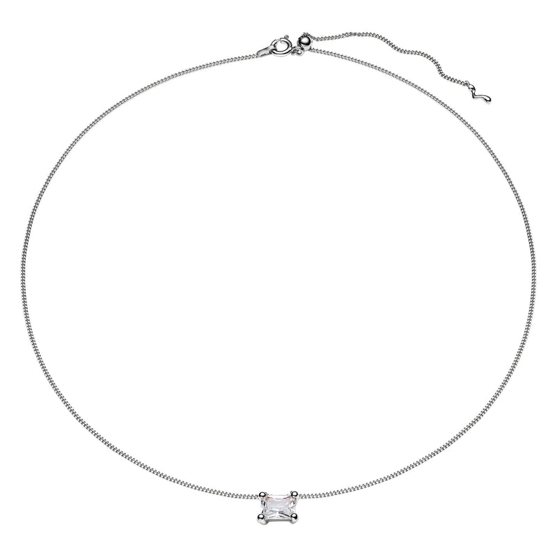 Roppongi Drop Silver Necklace w. Zirconia