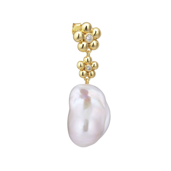 Rosaline Gold Plated Stud w. Pearls
