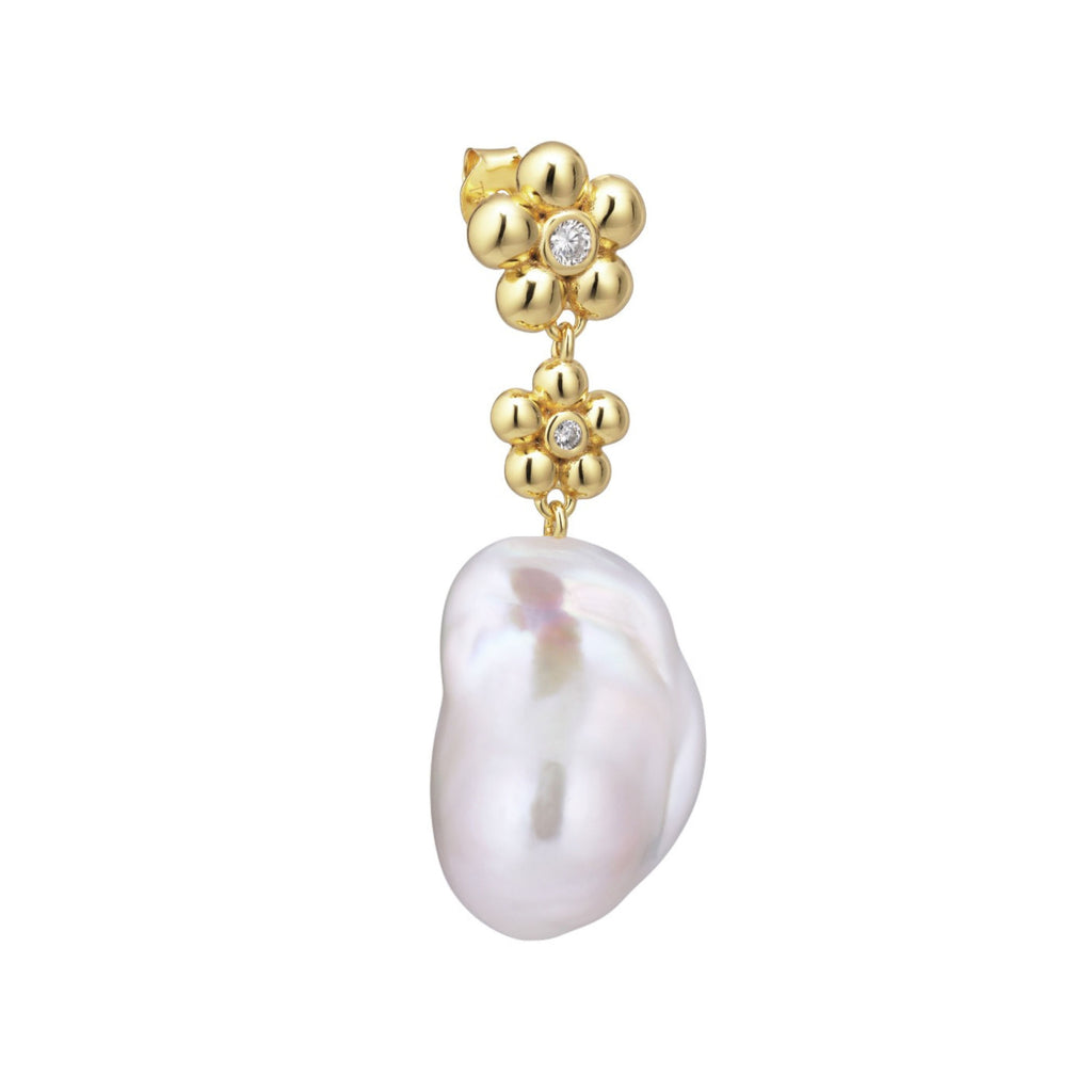 Rosaline Gold Plated Stud w. Pearls