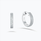 Double Line 18K Hvidguld Hoops m. Diamanter