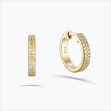 Double Line 18K Guld Hoops m. Diamanter