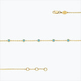 5 Stone 18K Gold Bracelet w. Aquamarine