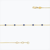 5 Sten 18K Guld Armbånd m. Blå Safirer