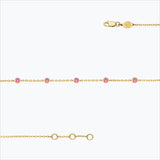 5 Stone 18K Gold Bracelet w. Pink Sapphires