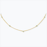 5 Stone 18K Gold Necklace w. Aquamarine