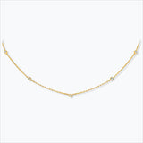 5 Stone 18K Gold Necklace w. Diamonds