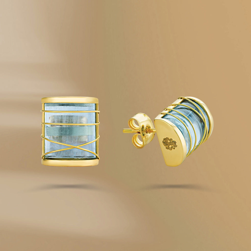 Karura 18K Gold Earrings w. Aquamarine