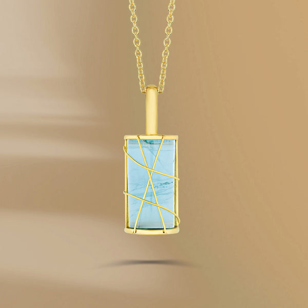 Karura 18K Gold Necklace w. Aquamarine