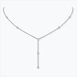 7 Stone 18K White Gold Necklace w. Diamonds