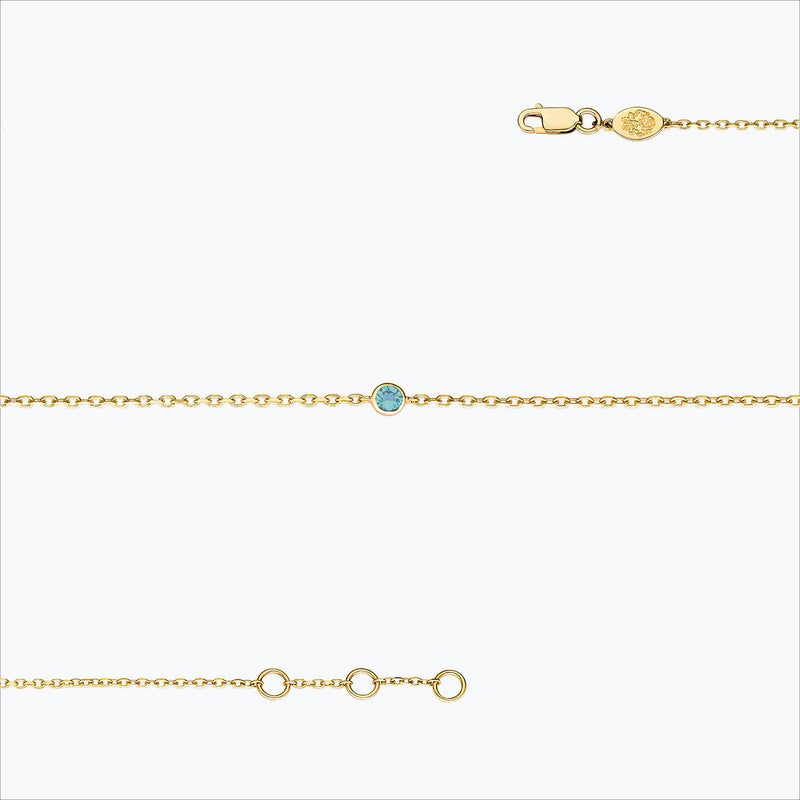 1 Stone 18K Gold Bracelet w. Aquamarine