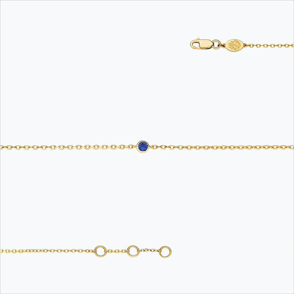 1 Stone 18K Gold Bracelet w. Blue Sapphire