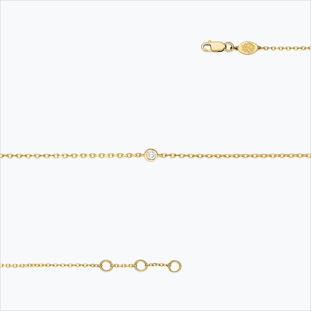 1 Stone 18K Gold Bracelet w. Diamond