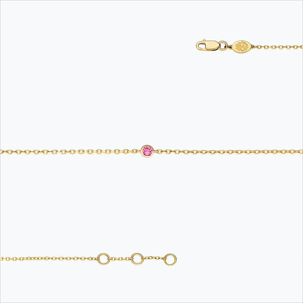 1 Stone 18K Gold Bracelet w. Pink Sapphire