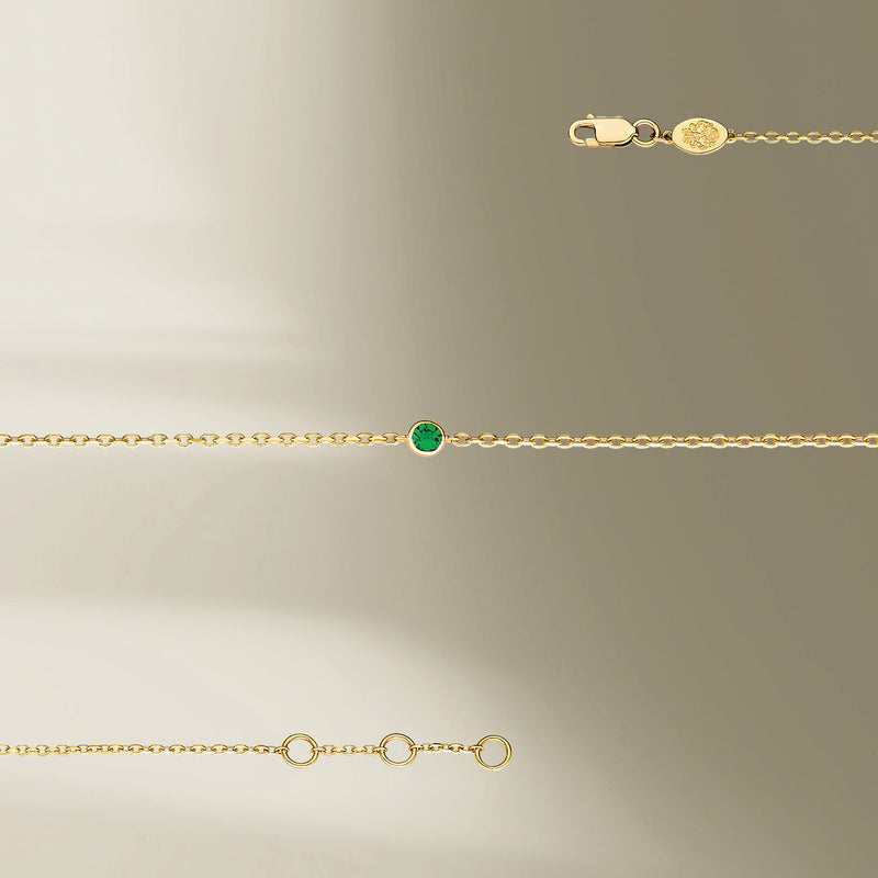 1 Stone 18K Gold Bracelet w. Tsavorite