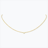 1 Stone 18K Gold Necklace w. Diamond