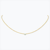 1 Stone 18K Gold Necklace w. Aquamarine