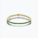 Tennis 18K Gold Bracelet w. Tsavorite