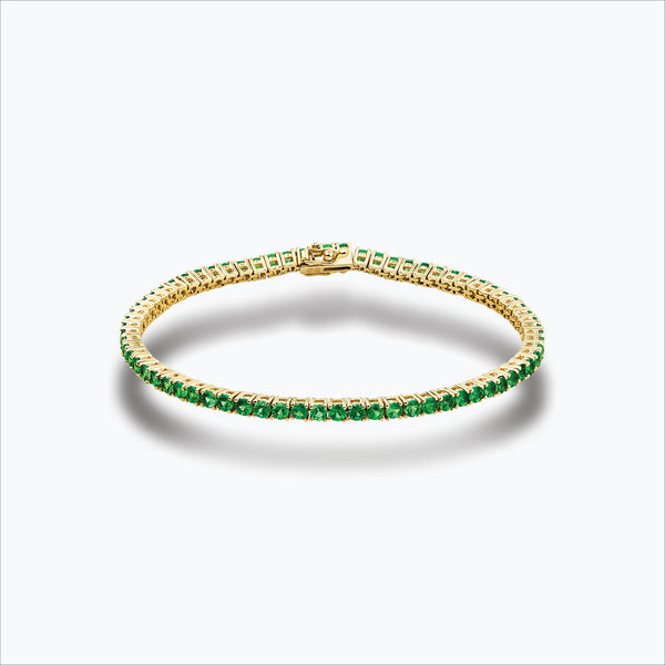 Tennis 18K Gold Bracelet w. Tsavorite