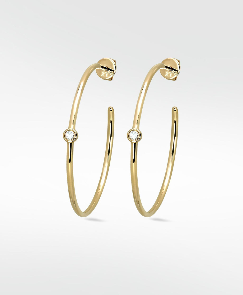 Odyssey 9K Gold Hoops w. Lab-Grown Diamond