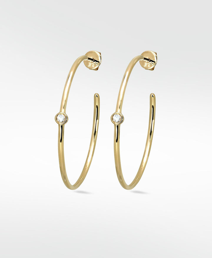 Odyssey 9K Gold Hoops w. Lab-Grown Diamond