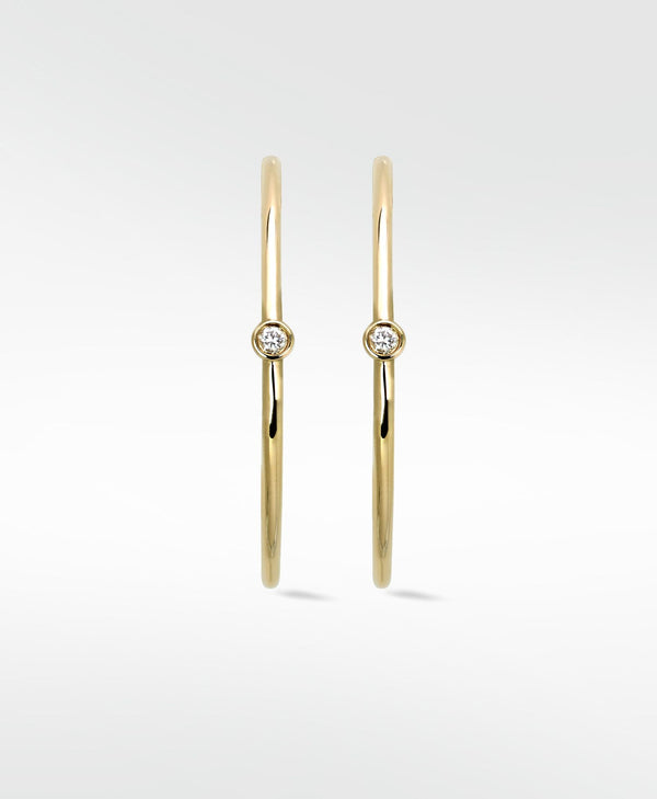 Odyssey 9K Gold Hoops w. Lab-Grown Diamond