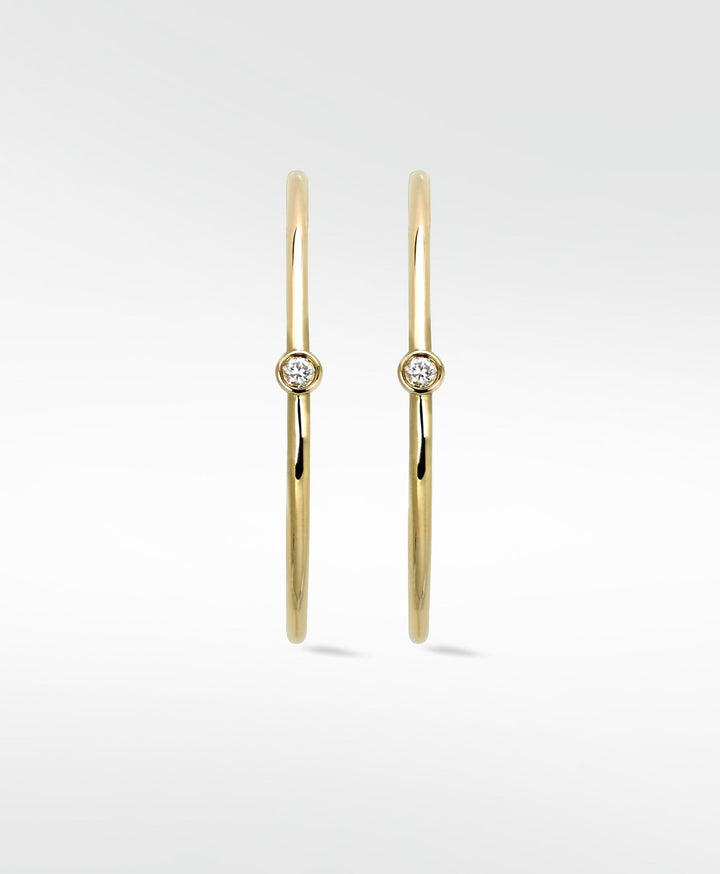 Odyssey 9K Gold Hoops w. Lab-Grown Diamond
