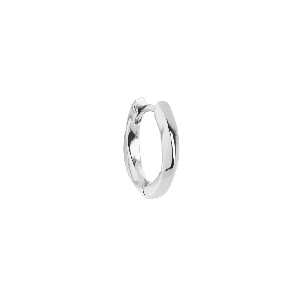 The Twist small Silver Hoop