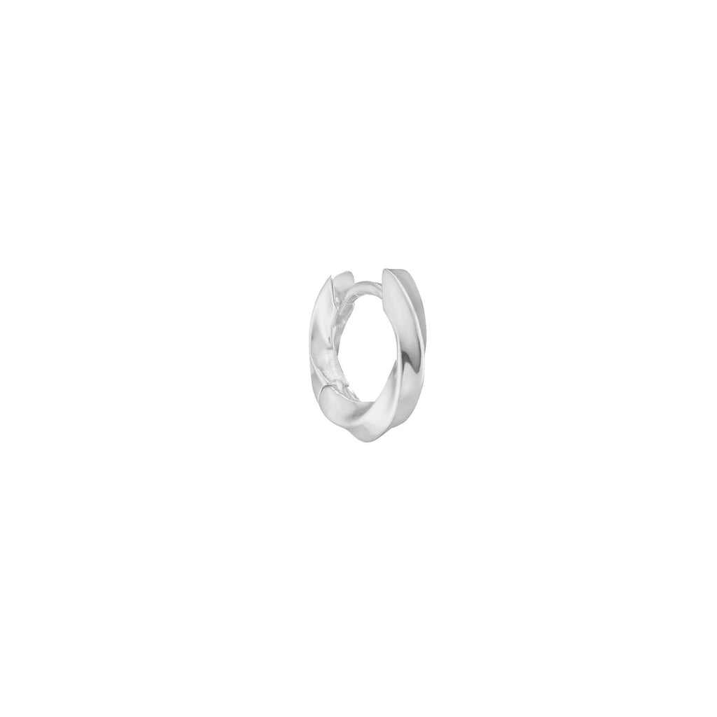 The Twist mini Silver Hoop