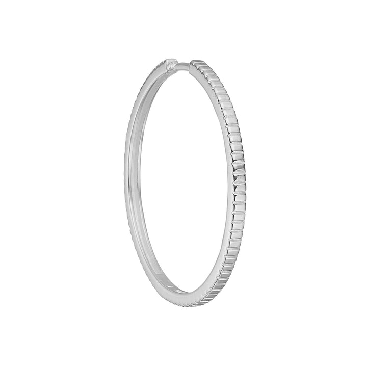 Pinstripe large Silver Hoop