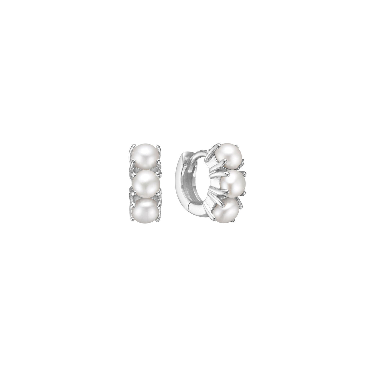 Olalla mini Silver Hoop w. Freshwater Pearls