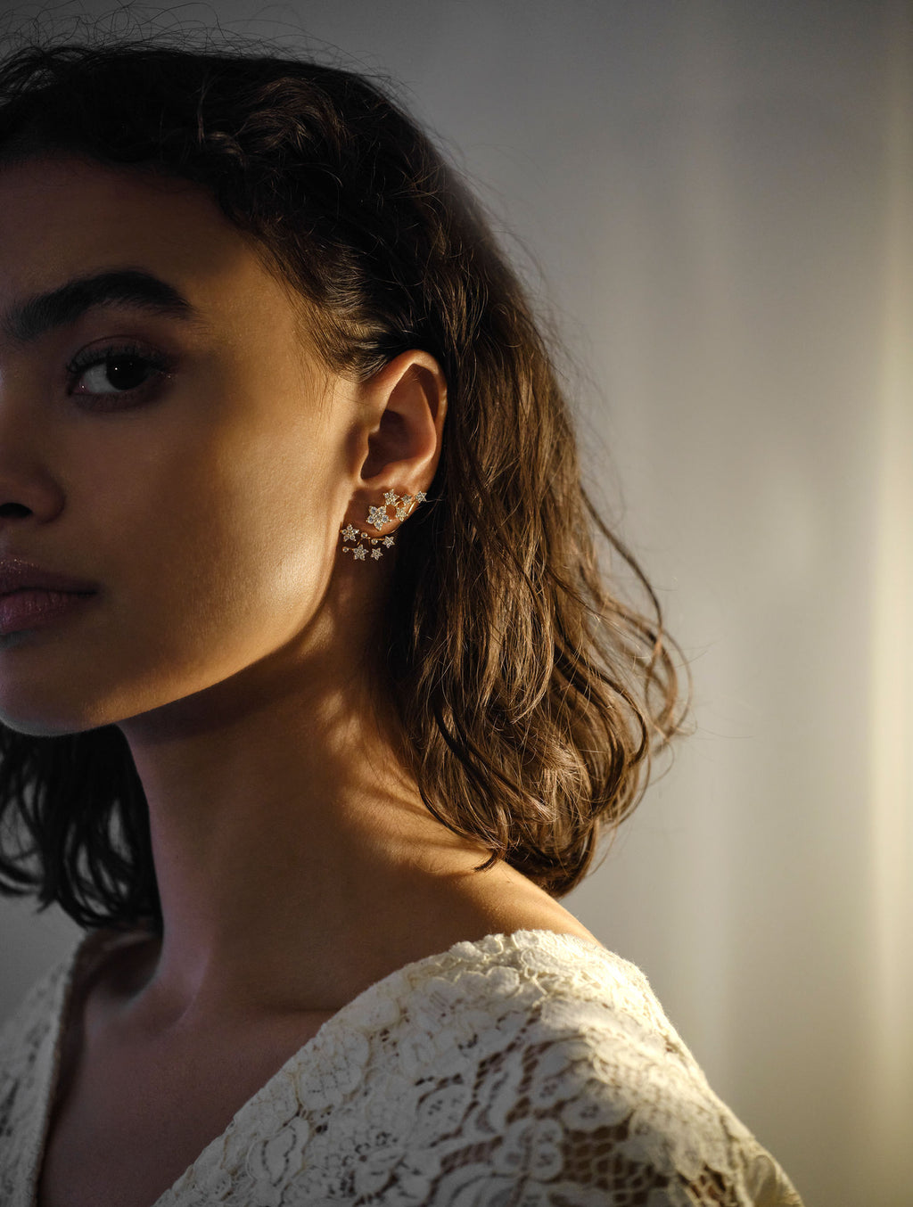 Shooting Stars 18K Ohrring-Anhänger aus Gold I Diamanten & Aquamarin