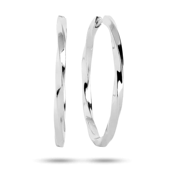 The Twist large Silver Hoop