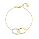 Capizzi Due Piccolo Silver & Gold Plated Bracelet w. Zirconia