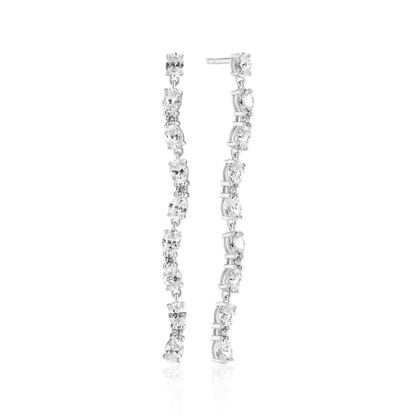 Ellera Ovale Tredici Silver Earrings w. Zirconia